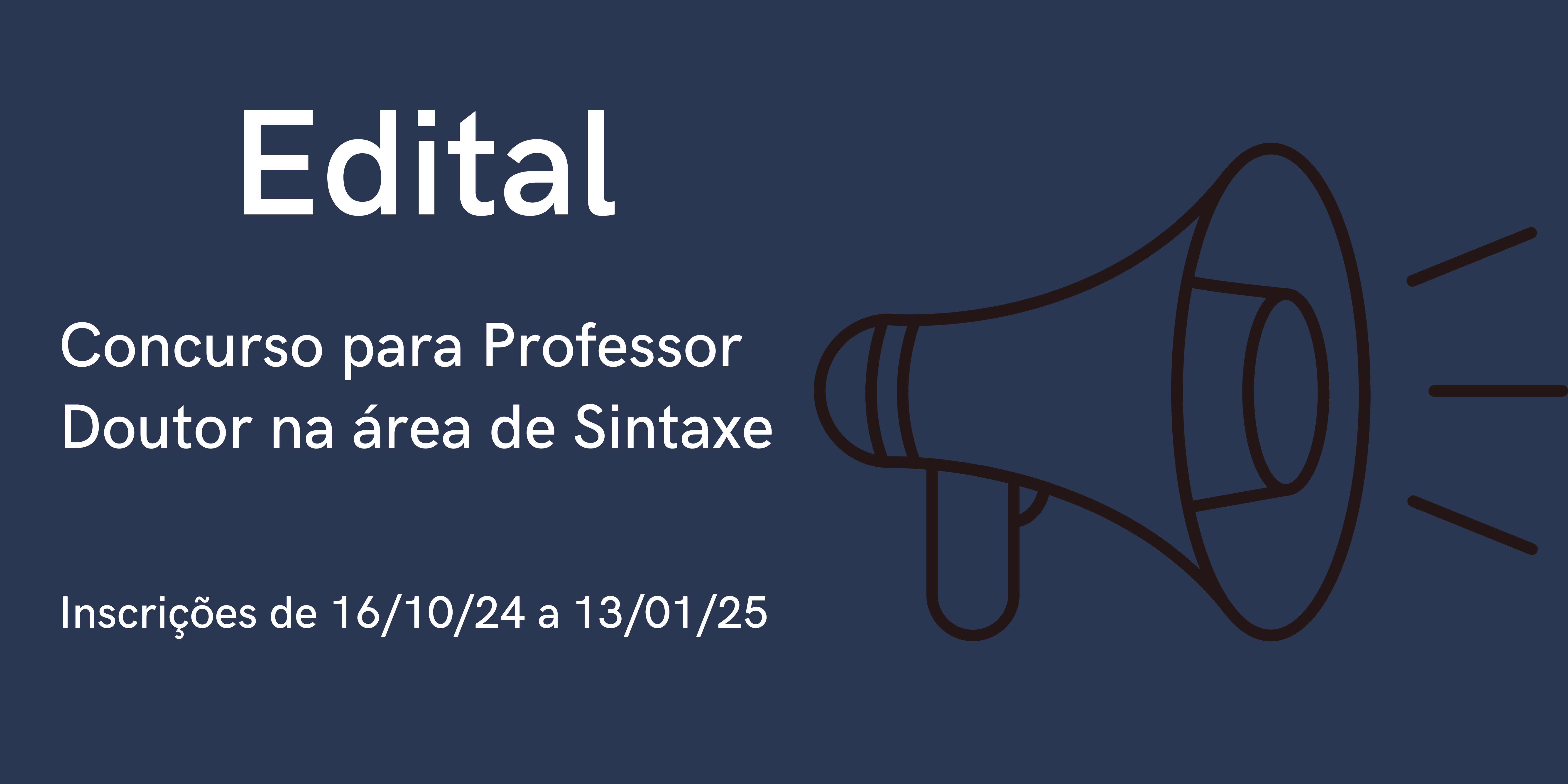 Cartaz do edital do concurso para prof. dr. na área de Sintaxe do Departamento de Linguística da FFLCH